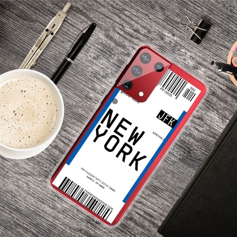 Deksel for Samsung Galaxy S21 Ultra 5G Svart Boardingkort Til New York