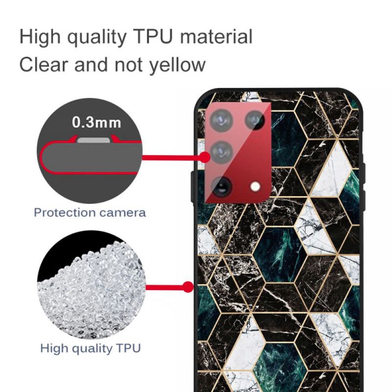 Deksel for Samsung Galaxy S21 Ultra 5G Svart Marmorfarget Geometri