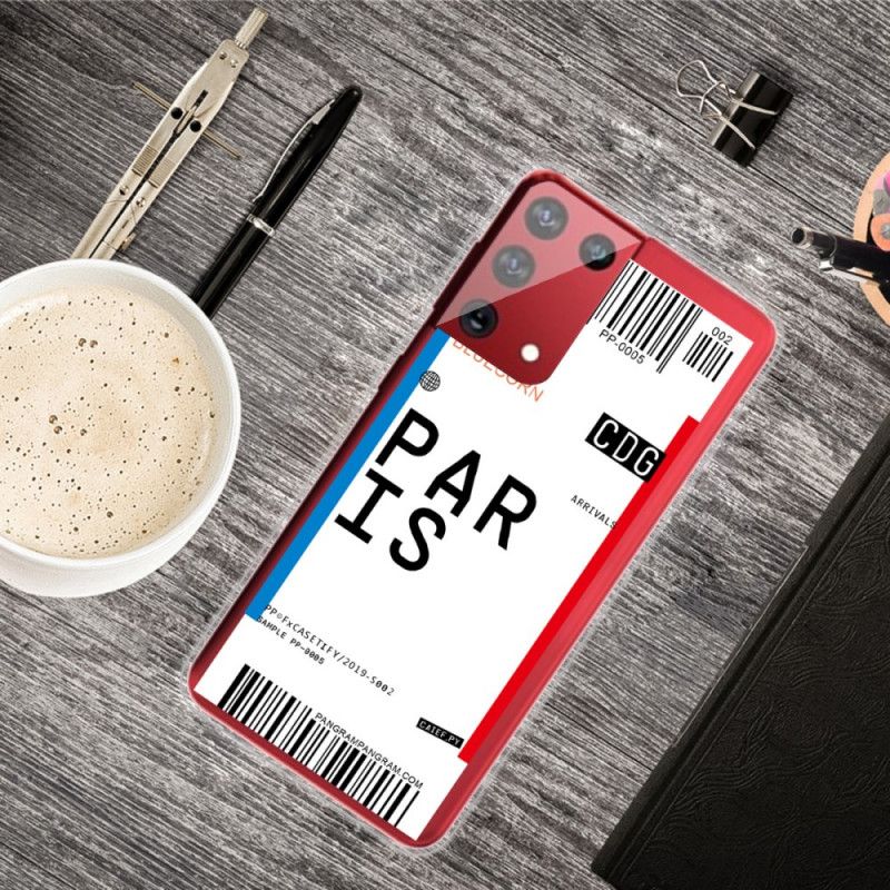 Deksel Samsung Galaxy S21 Ultra 5G Boarding Pass To Paris Anti-fall