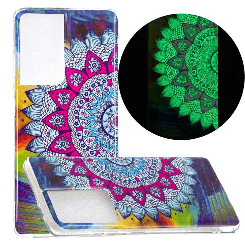 Deksel Samsung Galaxy S21 Ultra 5G Fluorescerende Mandala