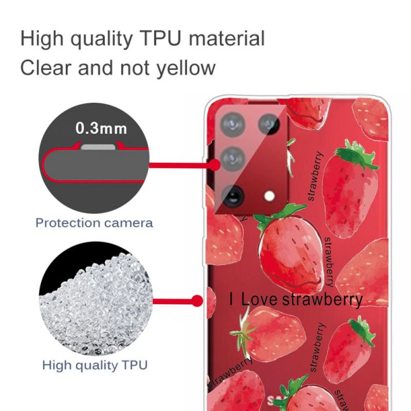 Deksel Samsung Galaxy S21 Ultra 5G Jordbær / Jeg Elsker Jordbær