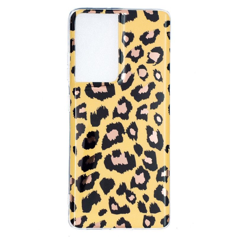 Deksel Samsung Galaxy S21 Ultra 5G Leopardstil Marmor Anti-fall