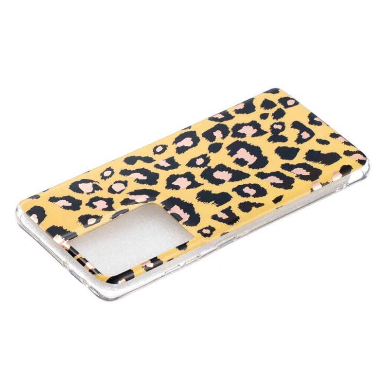 Deksel Samsung Galaxy S21 Ultra 5G Leopardstil Marmor Anti-fall