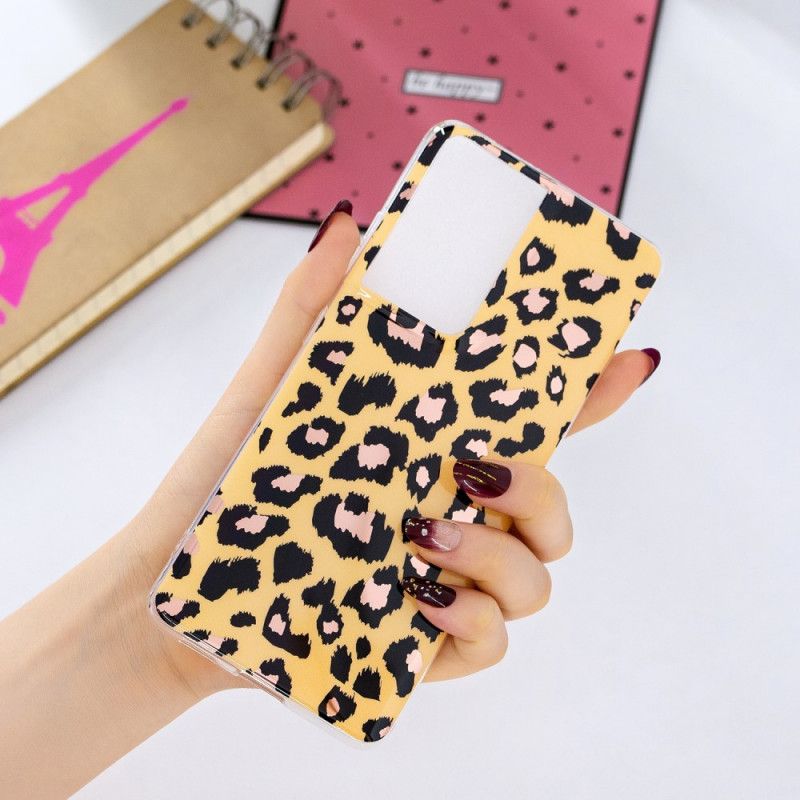 Deksel Samsung Galaxy S21 Ultra 5G Leopardstil Marmor Anti-fall