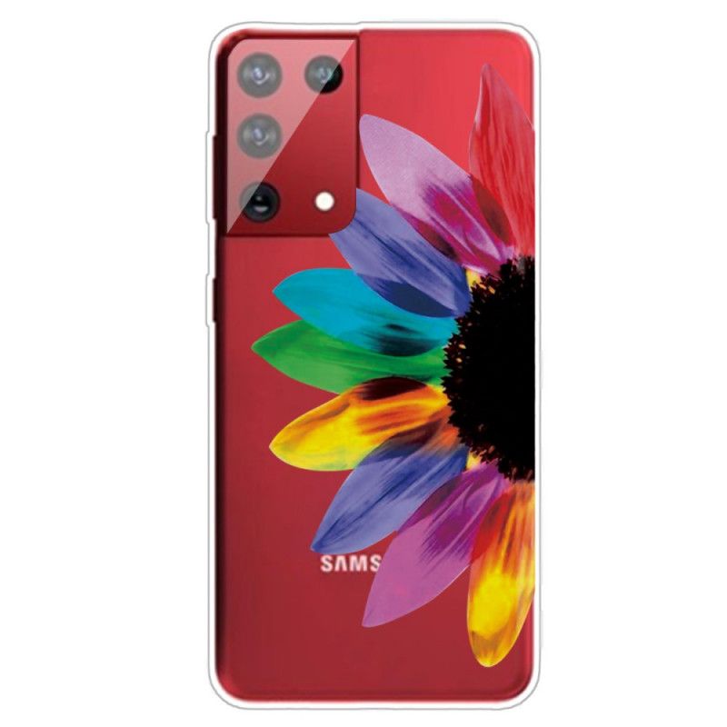 Deksel Samsung Galaxy S21 Ultra 5G Mobildeksel Farget Blomst