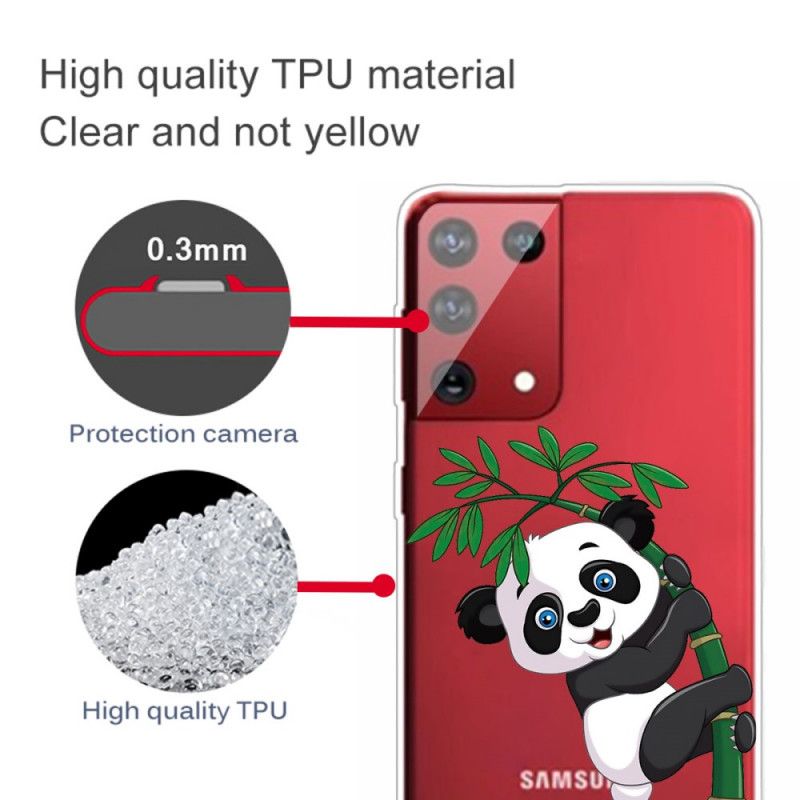 Deksel Samsung Galaxy S21 Ultra 5G Panda På Bambus Anti-fall