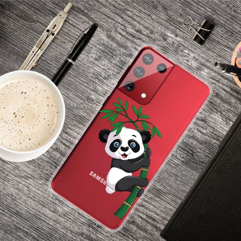 Deksel Samsung Galaxy S21 Ultra 5G Panda På Bambus Anti-fall