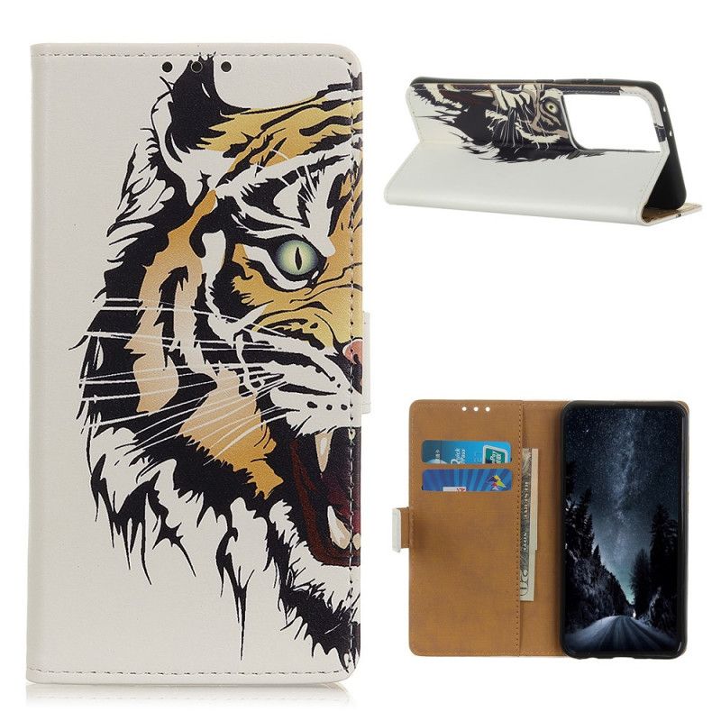 Folio Deksel for Samsung Galaxy S21 Ultra 5G Hard Tiger