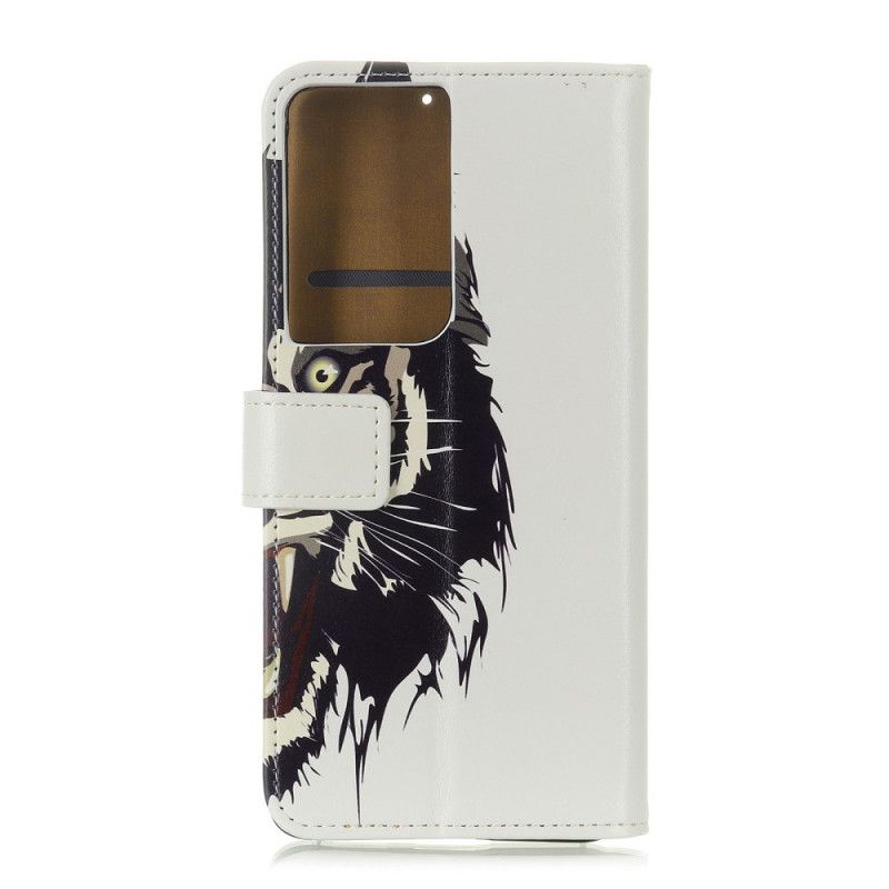 Folio Deksel for Samsung Galaxy S21 Ultra 5G Hard Tiger