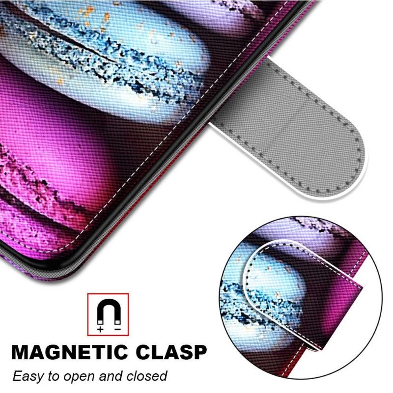 Folio Deksel for Samsung Galaxy S21 Ultra 5G Makroner