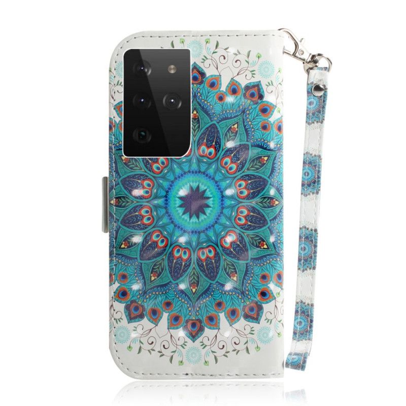 Folio Deksel for Samsung Galaxy S21 Ultra 5G Mesterlig Mandala Med Tanga