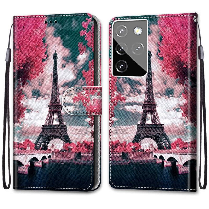 Folio Deksel for Samsung Galaxy S21 Ultra 5G Paris I Blomst