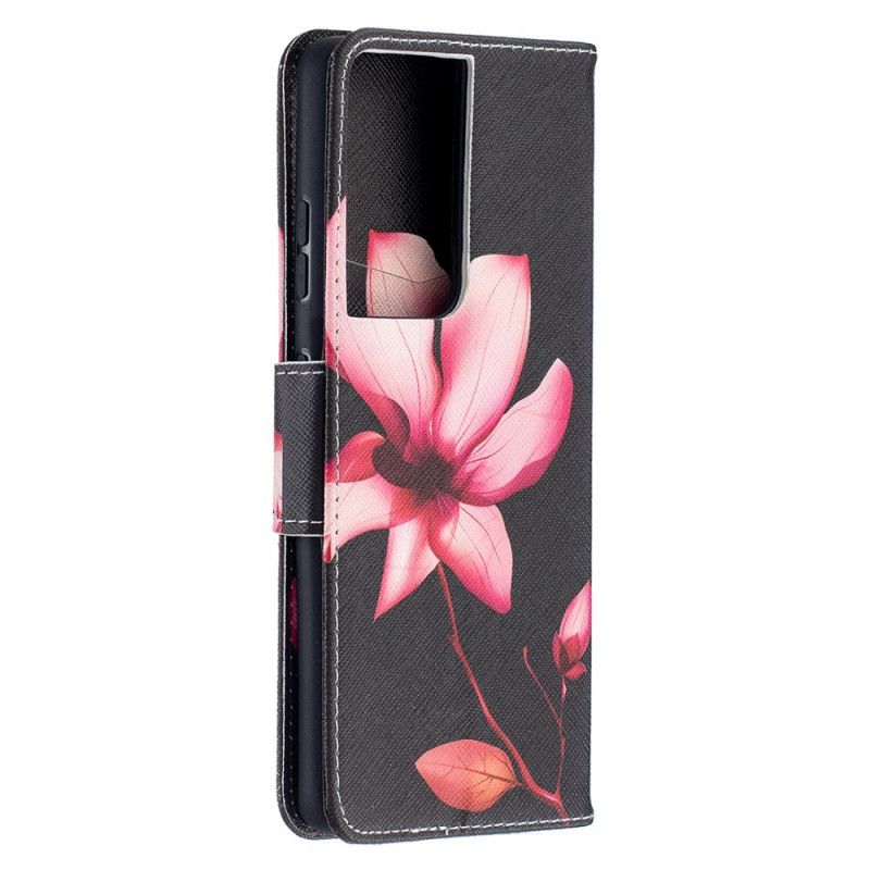 Folio Deksel for Samsung Galaxy S21 Ultra 5G Rosa Blomst