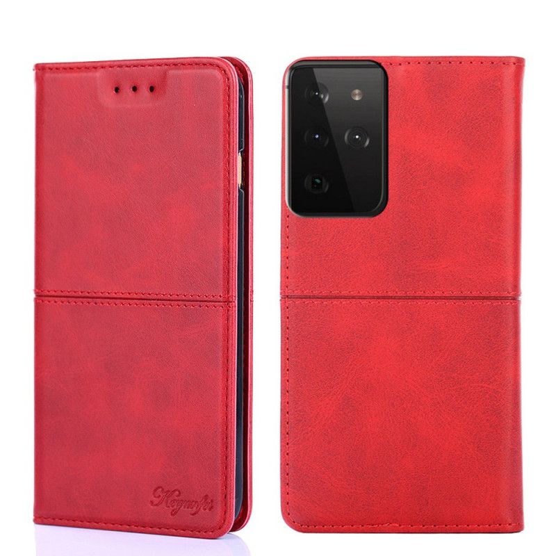 Folio Deksel for Samsung Galaxy S21 Ultra 5G Svart Couture Skinnstil