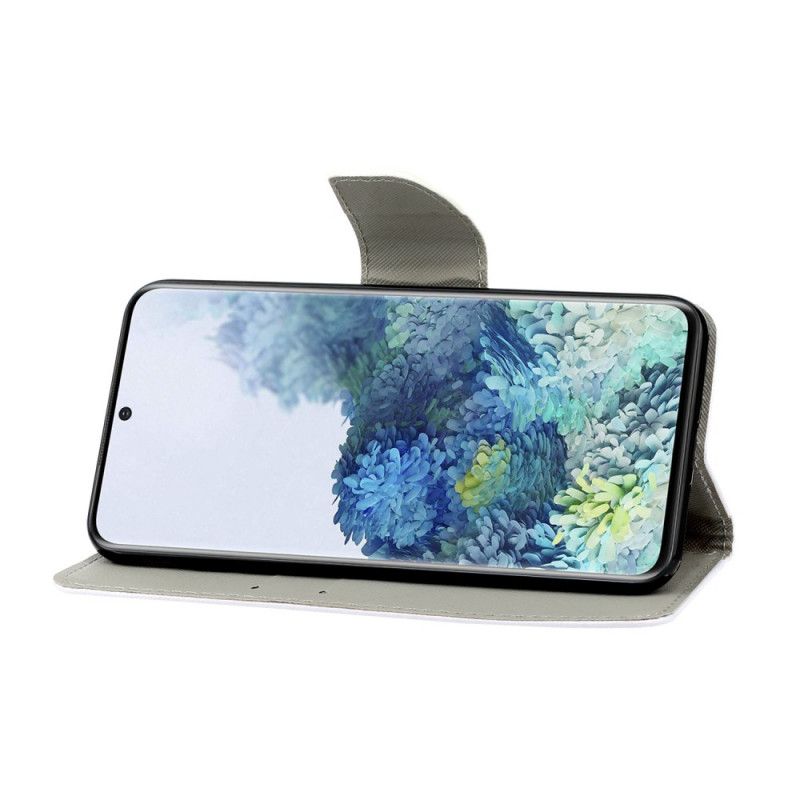 Folio Deksel for Samsung Galaxy S21 Ultra 5G Svart Sommerfuglvariasjoner Med Tanga