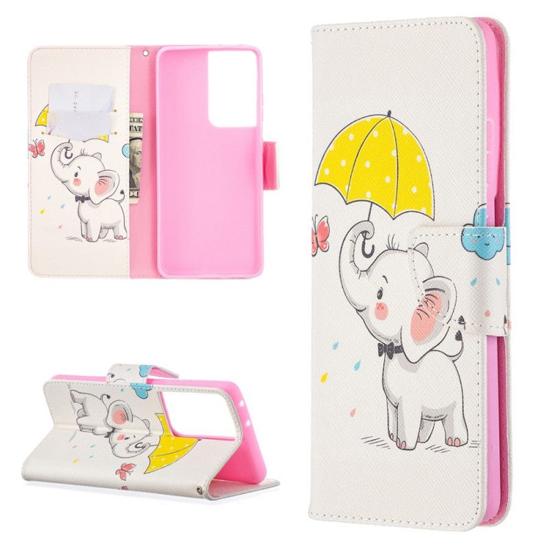 Folio Deksel Samsung Galaxy S21 Ultra 5G Baby Elefant