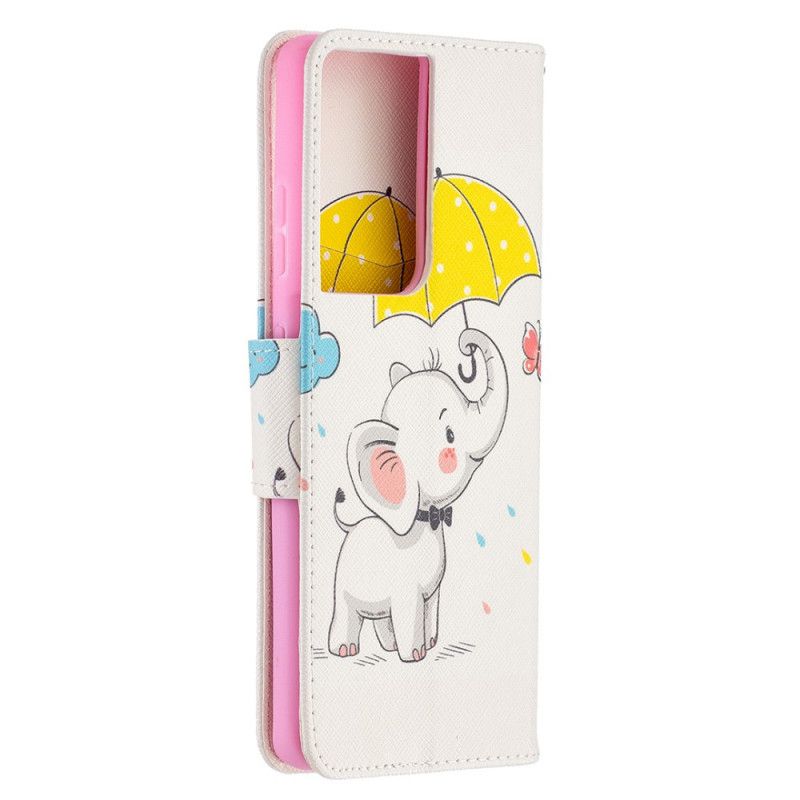 Folio Deksel Samsung Galaxy S21 Ultra 5G Baby Elefant