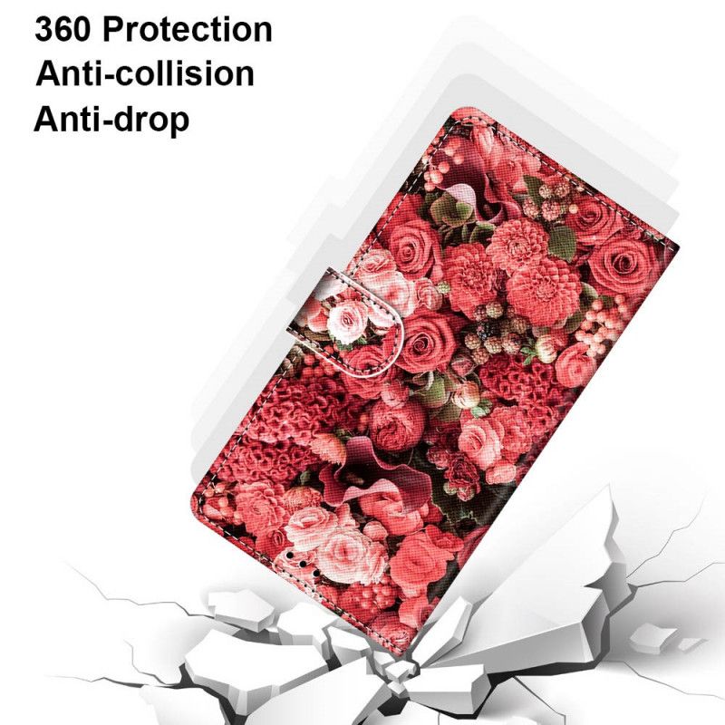 Folio Deksel Samsung Galaxy S21 Ultra 5G Blomsterromantikk Anti-fall