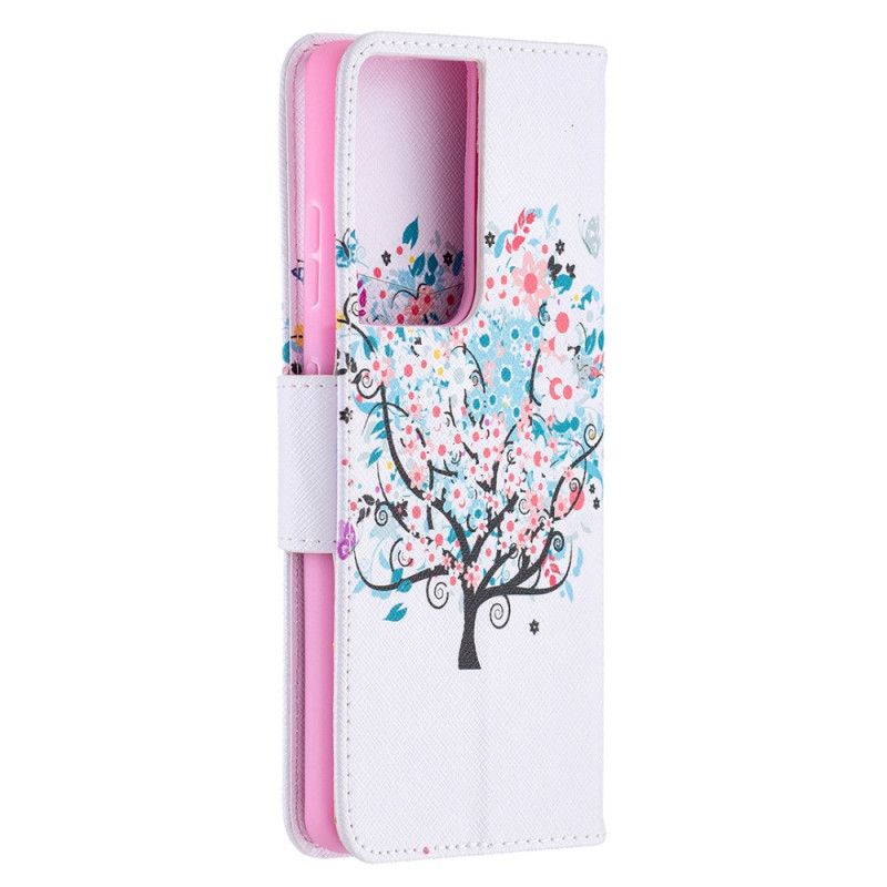 Folio Deksel Samsung Galaxy S21 Ultra 5G Blomstret Tre