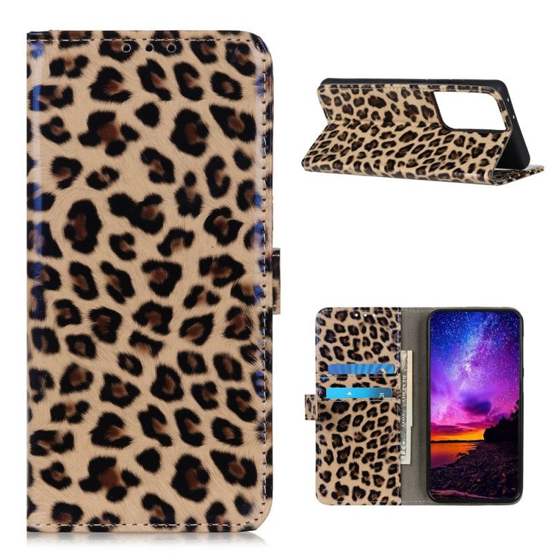 Folio Deksel Samsung Galaxy S21 Ultra 5G Enkel Leopard Beskyttelse