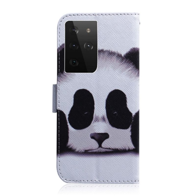 Folio Deksel Samsung Galaxy S21 Ultra 5G Panda Ansikt