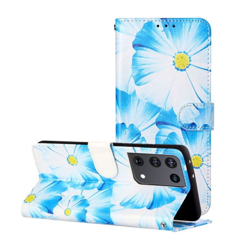 Folio Deksel Samsung Galaxy S21 Ultra 5G Svart Ville Blomster