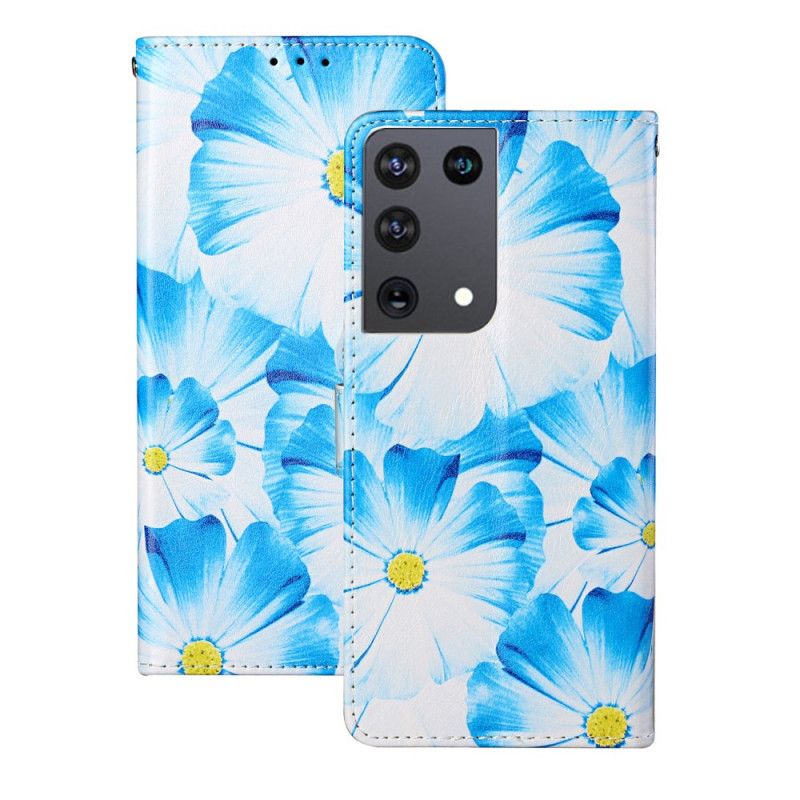 Folio Deksel Samsung Galaxy S21 Ultra 5G Svart Ville Blomster