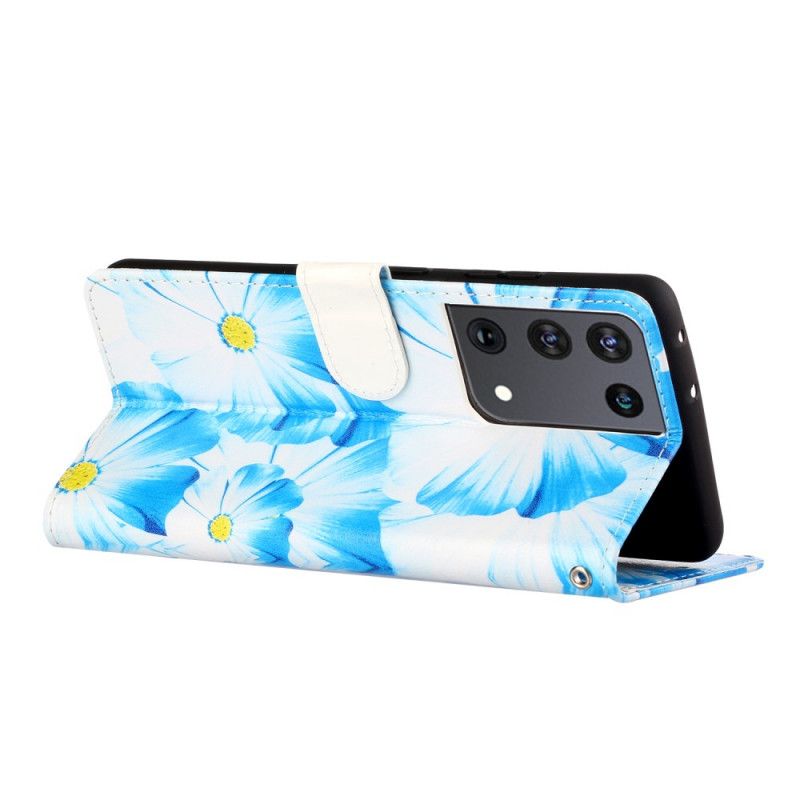 Folio Deksel Samsung Galaxy S21 Ultra 5G Svart Ville Blomster