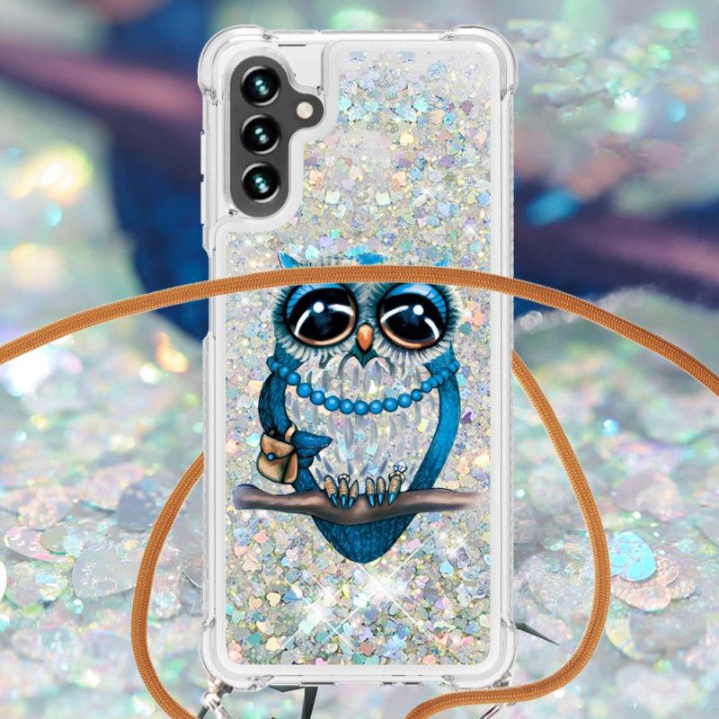 Deksel Samsung Galaxy A13 5g Miss Owl Glitter Snøre Beskyttelse Deksel