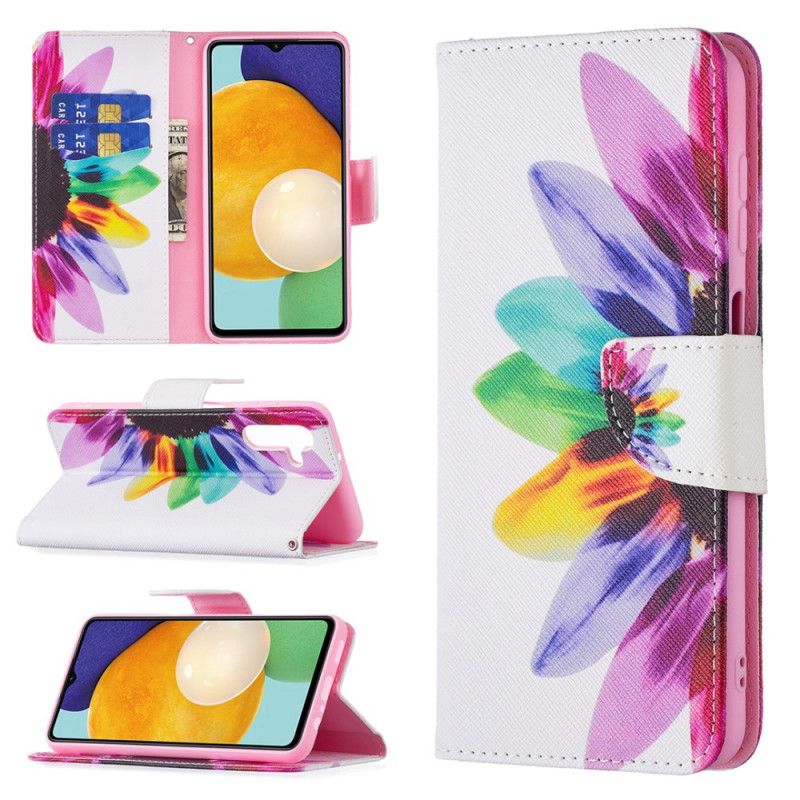 Folio Deksel Samsung Galaxy A13 5g Blomsterakvarell Beskyttelse Deksel