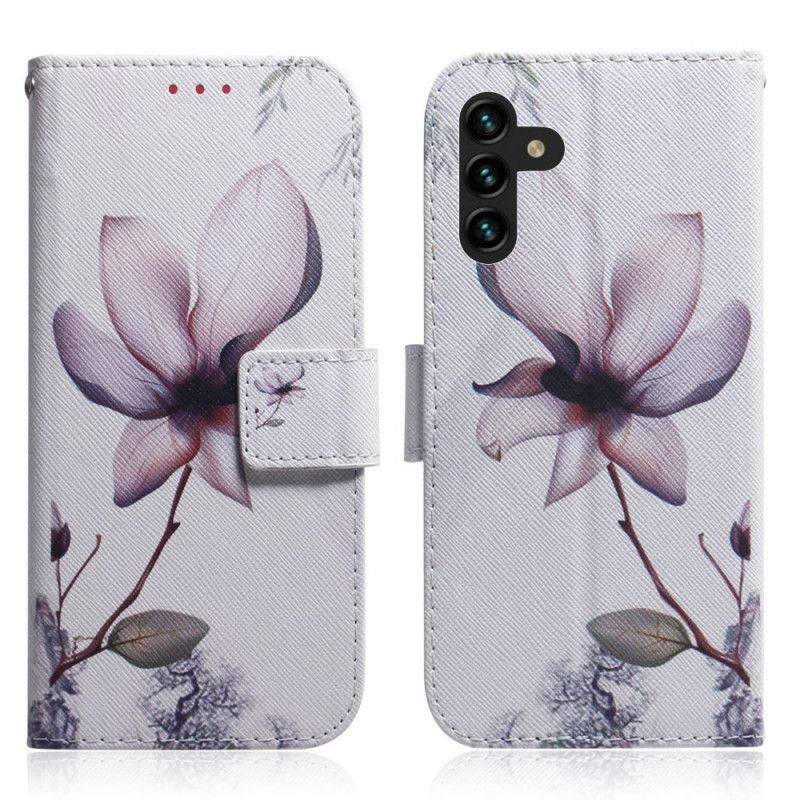 Folio Deksel Samsung Galaxy A13 5g Gammel Rosa Blomst Beskyttelse Deksel