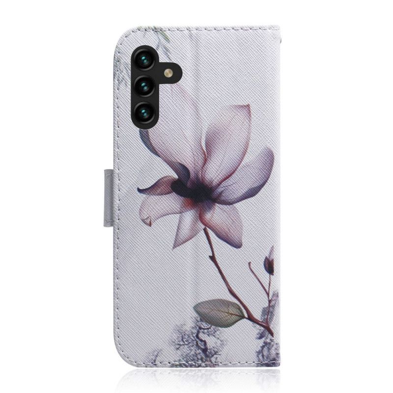 Folio Deksel Samsung Galaxy A13 5g Gammel Rosa Blomst Beskyttelse Deksel