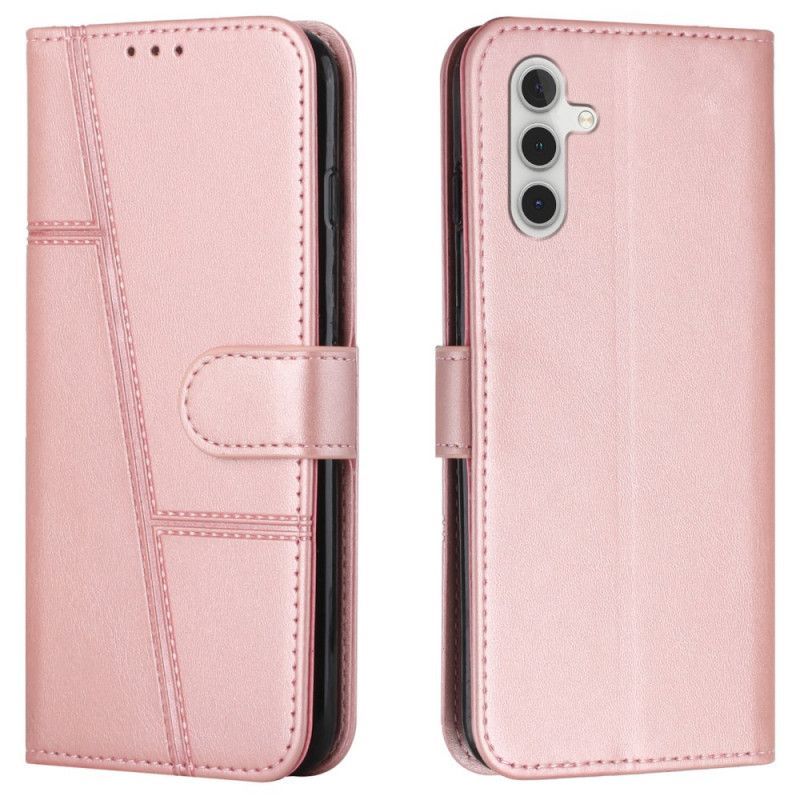 Folio Deksel Samsung Galaxy A13 5g Geo Leather Effect Strappy Beskyttelse Deksel