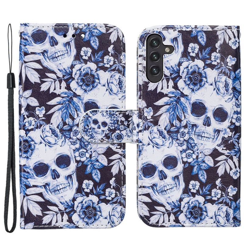 Folio Deksel Samsung Galaxy A13 5g Retro Skulls Beskyttelse Deksel