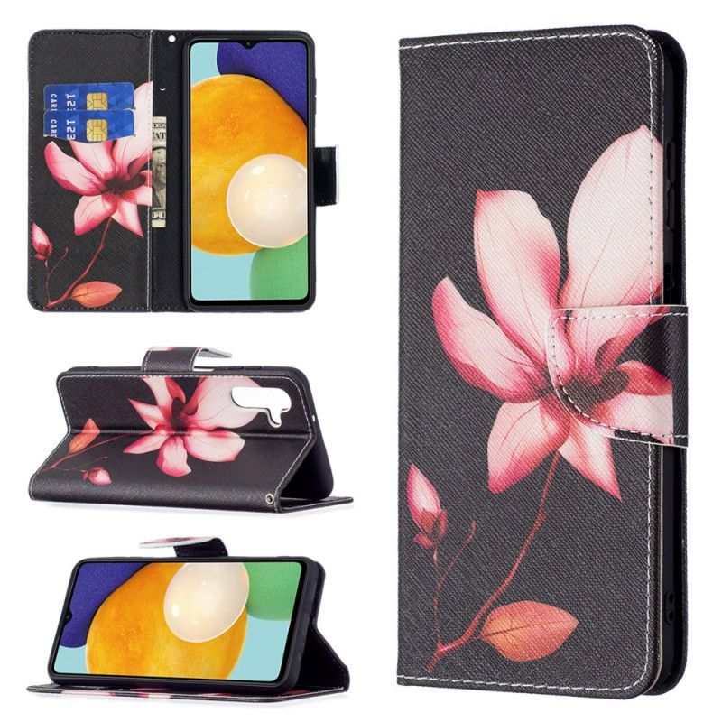 Folio Deksel Samsung Galaxy A13 5g Rosa Blomst Beskyttelse Deksel