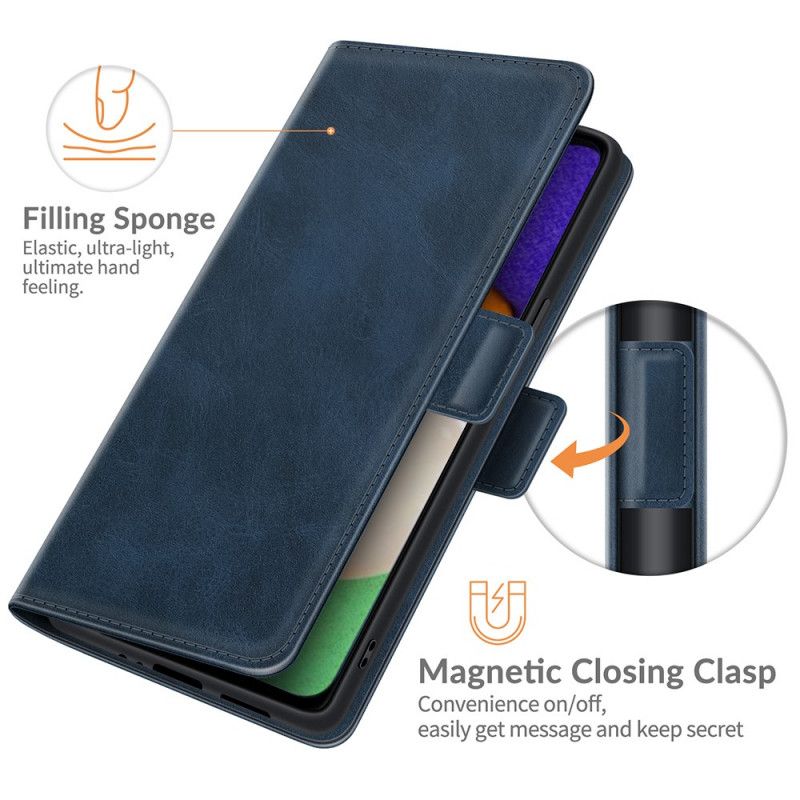 Folio Deksel Samsung Galaxy A13 5g Skinneffektdesign Beskyttelse Deksel