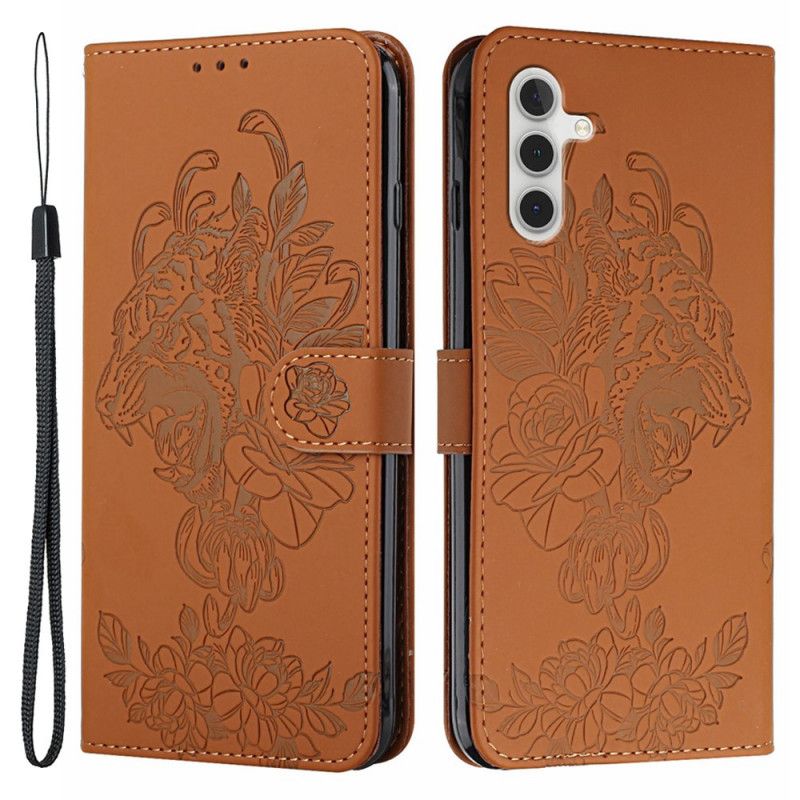 Folio Deksel Samsung Galaxy A13 5g Tiger Baroque Strap