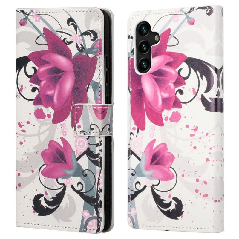 Folio Deksel Samsung Galaxy A13 5g Tropiske Blomster