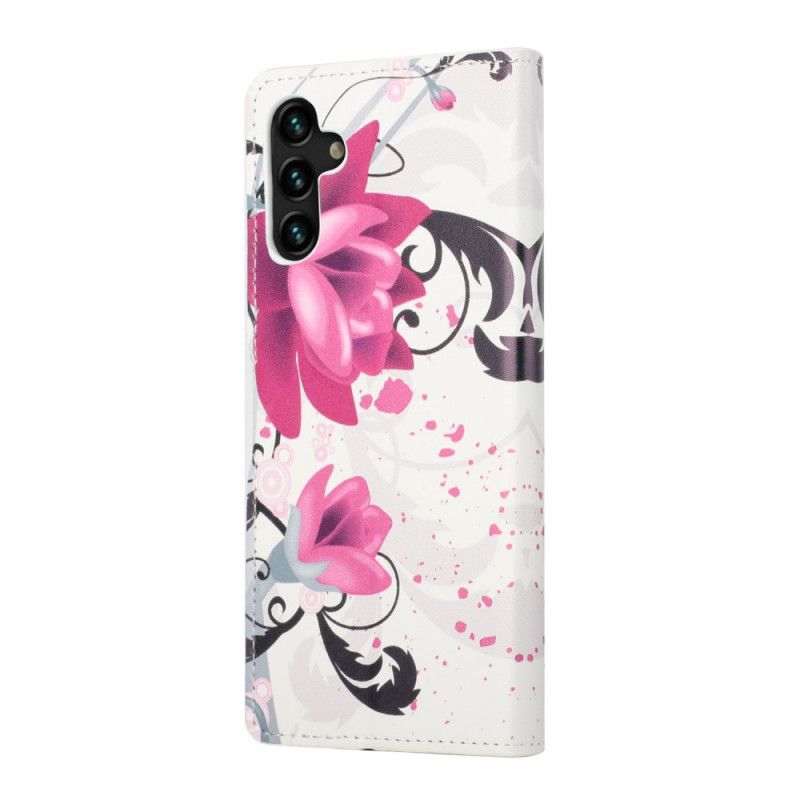 Folio Deksel Samsung Galaxy A13 5g Tropiske Blomster