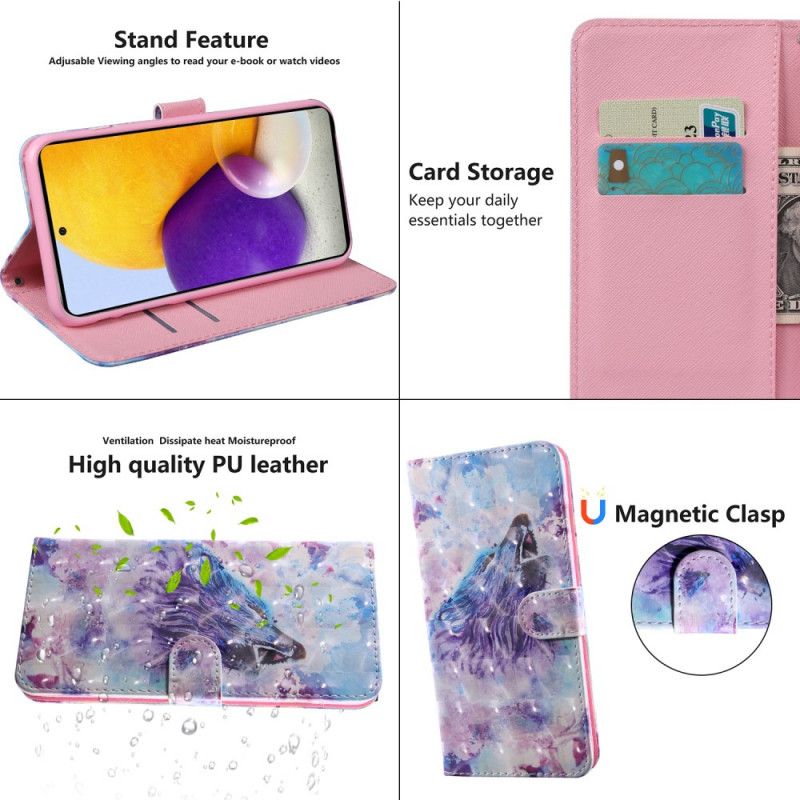 Folio Deksel Samsung Galaxy A13 5g Wolf Watercolor