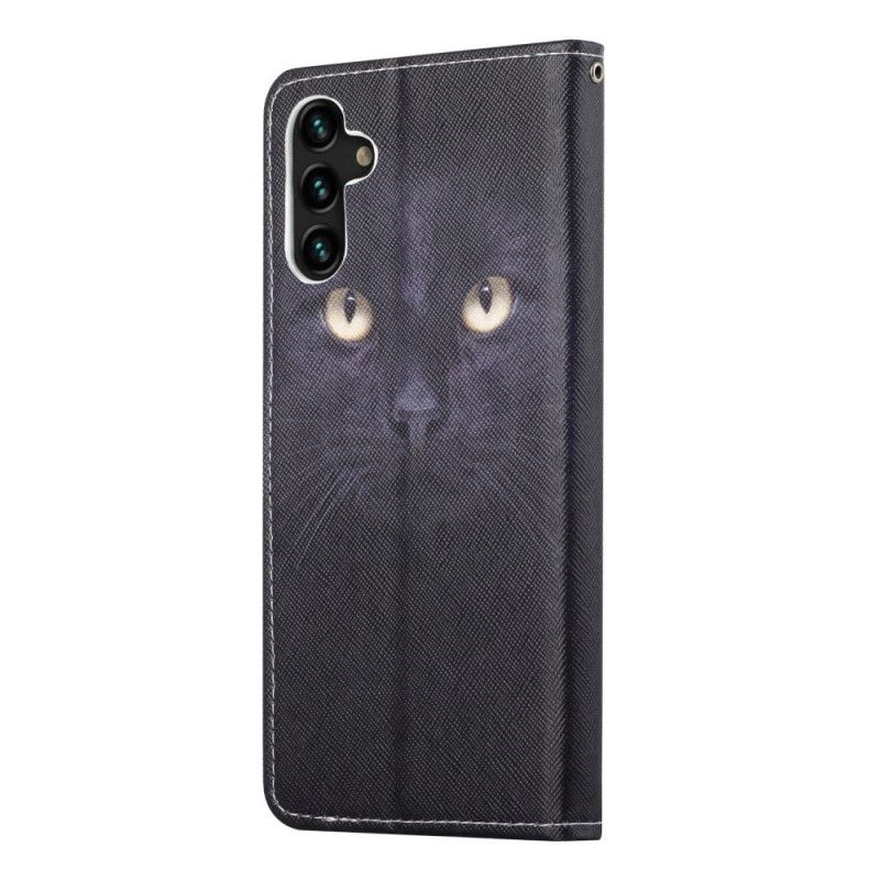 Folio Deksel Til Samsung Galaxy A13 5g Black Strappy Cat Eyes