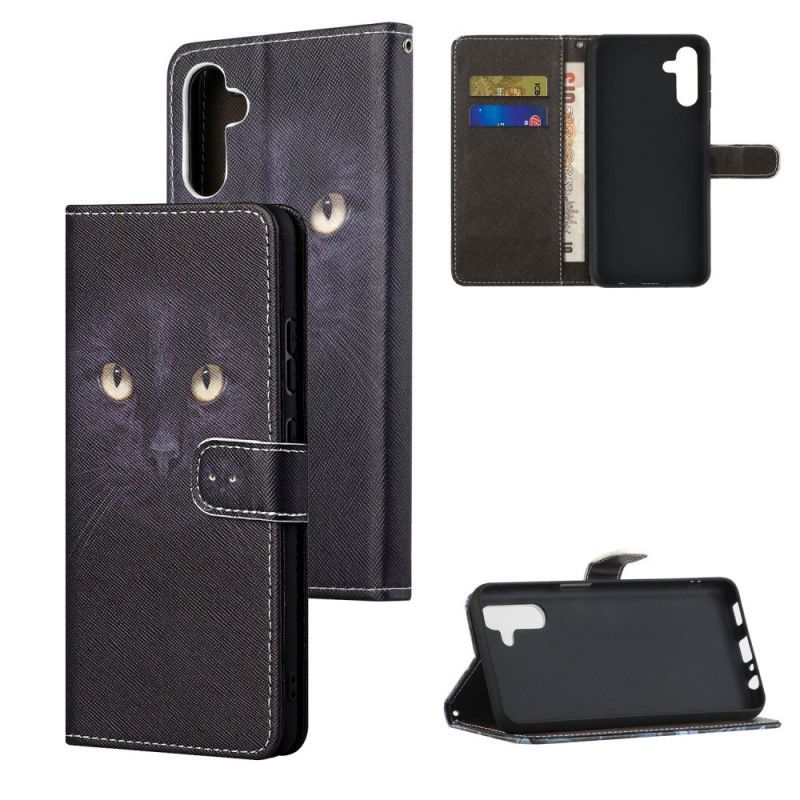 Folio Deksel Til Samsung Galaxy A13 5g Black Strappy Cat Eyes