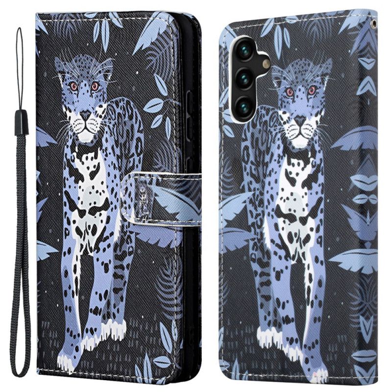 Folio Deksel Til Samsung Galaxy A13 5g Leopard Strappy