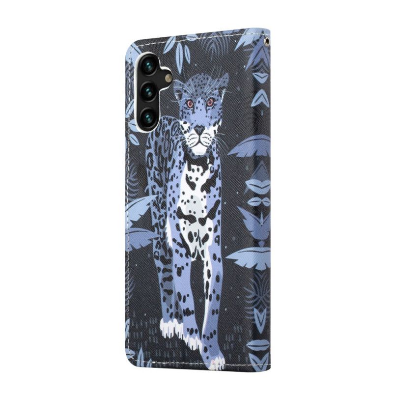 Folio Deksel Til Samsung Galaxy A13 5g Leopard Strappy