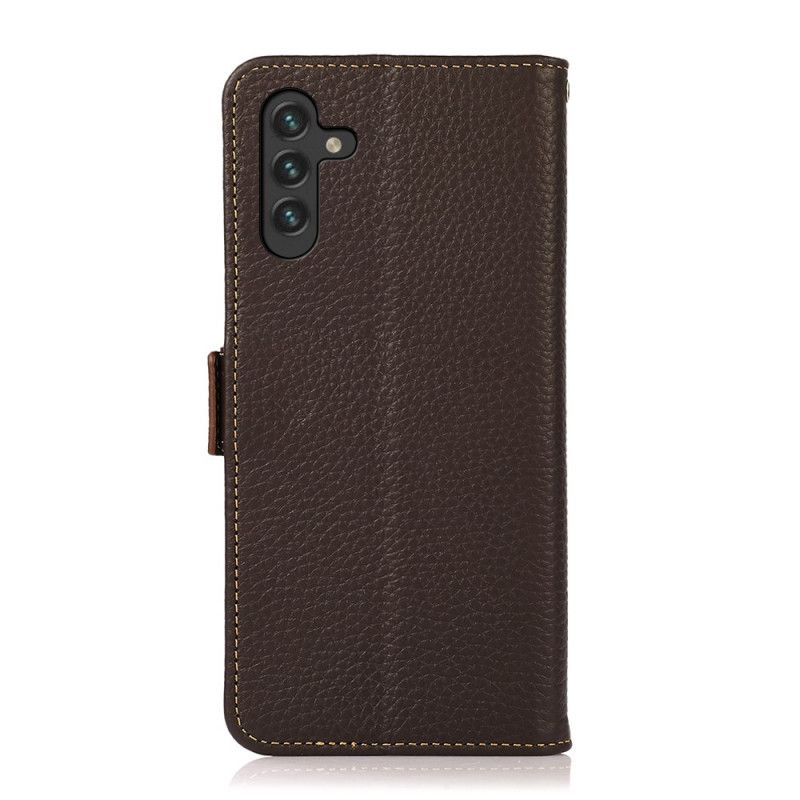 Lærdeksel Folio Deksel Samsung Galaxy A13 5g Mobildeksel Litchi Leather Khazneh Rfid