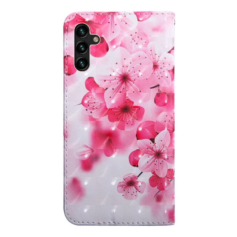 Lærdeksel Folio Deksel Samsung Galaxy A13 5g Mobildeksel Rosa Blomster