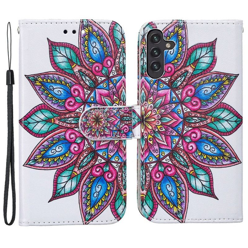 Lærdeksel Folio Deksel Samsung Galaxy A13 5g Mobildeksel Tegnet Mandala