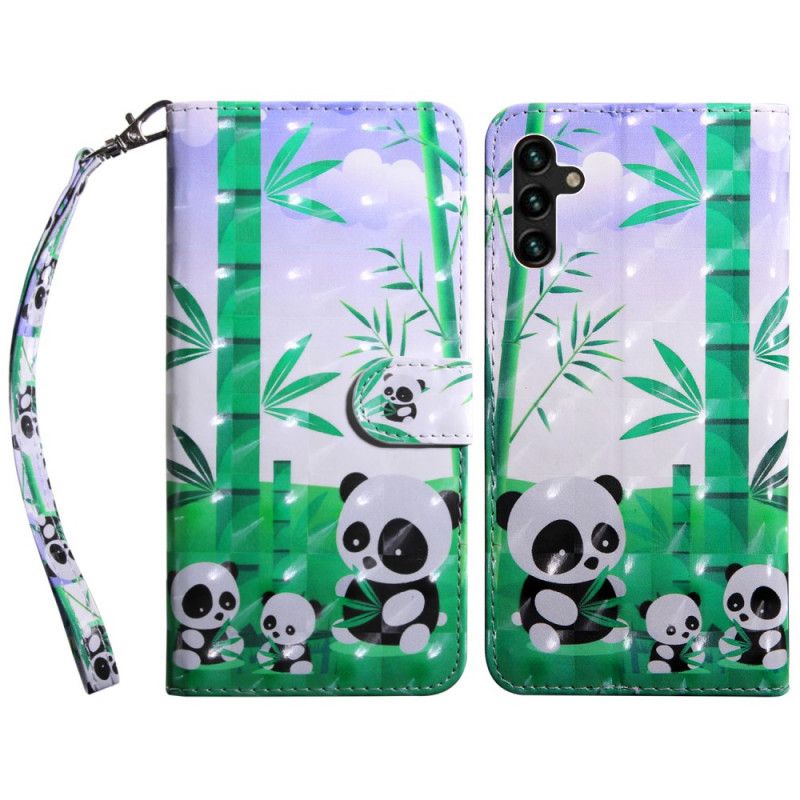 Lærdeksel Folio Deksel Samsung Galaxy A13 5g Panda Family