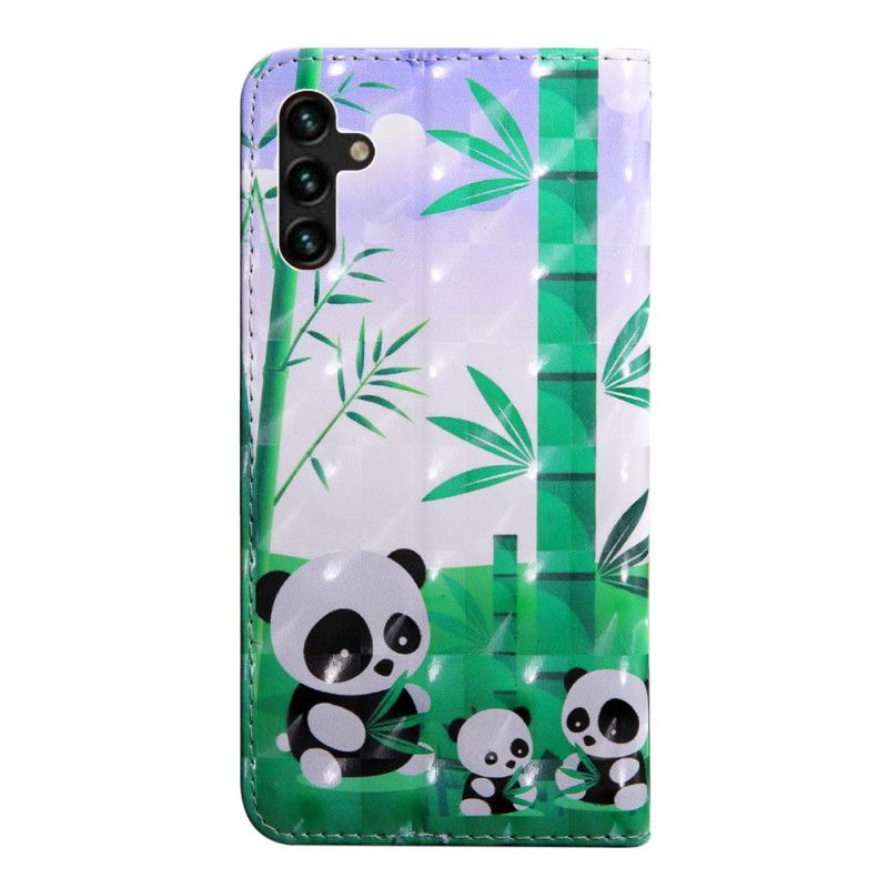 Lærdeksel Folio Deksel Samsung Galaxy A13 5g Panda Family