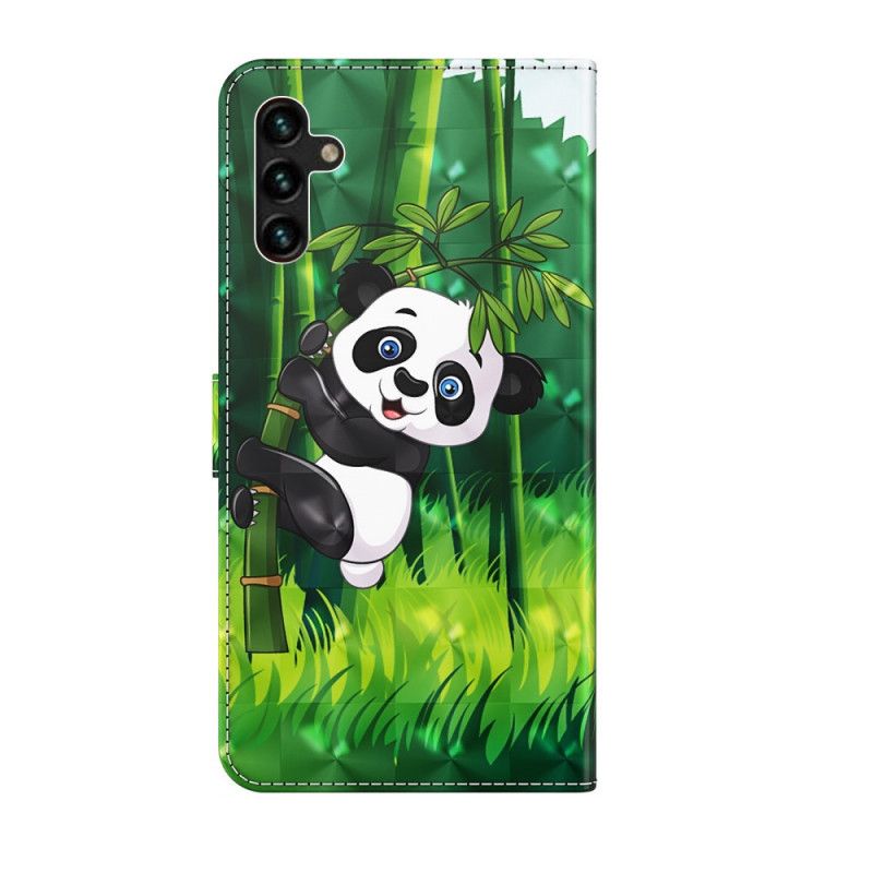 Lærdeksel Folio Deksel Samsung Galaxy A13 5g Panda Og Bambus